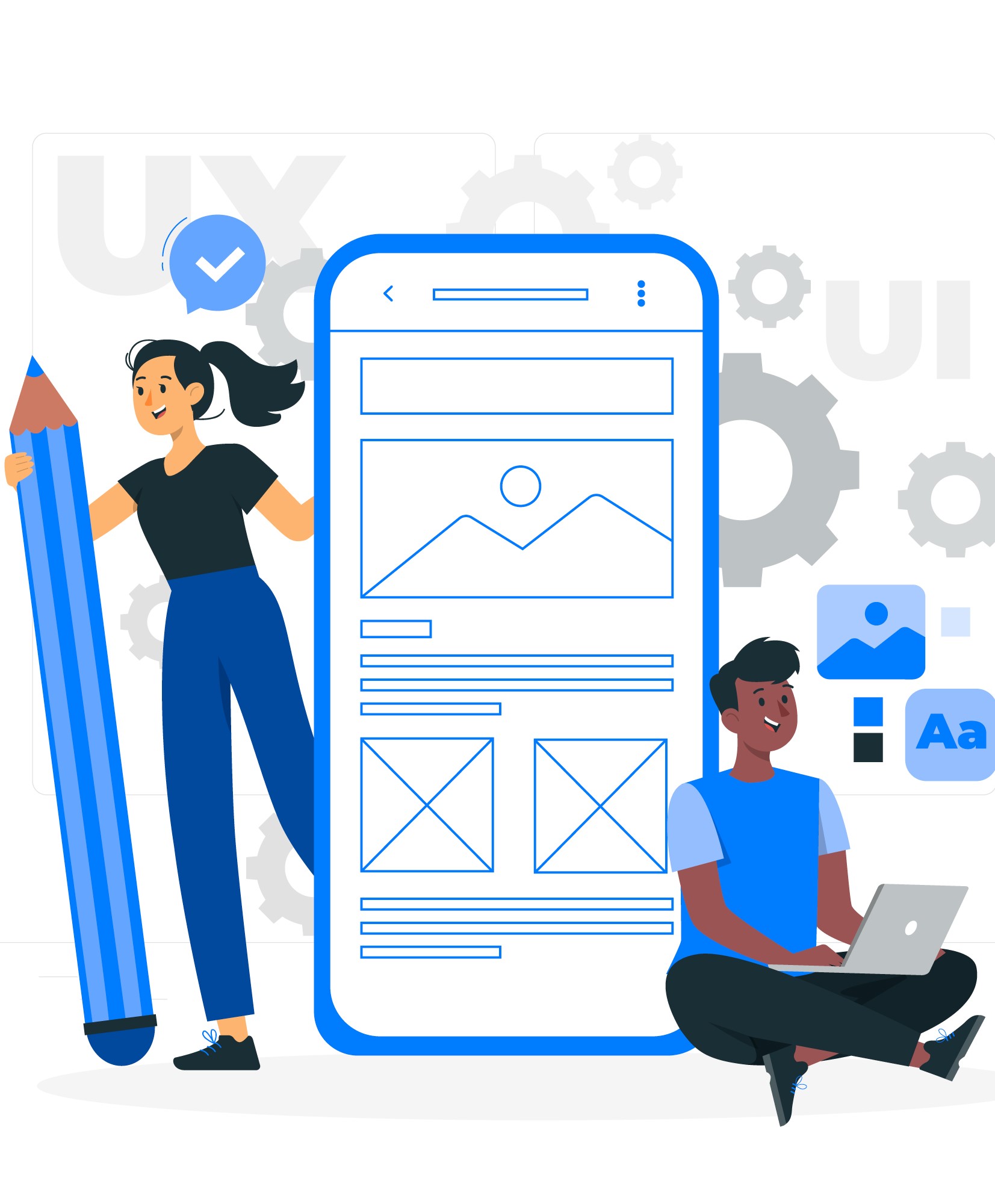 Website design and development illustration
